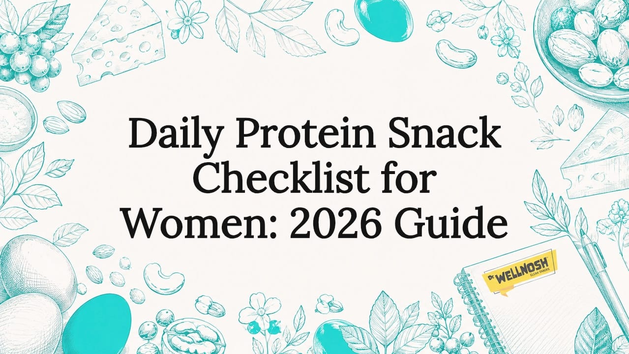 Decorative protein snack title card illustration
