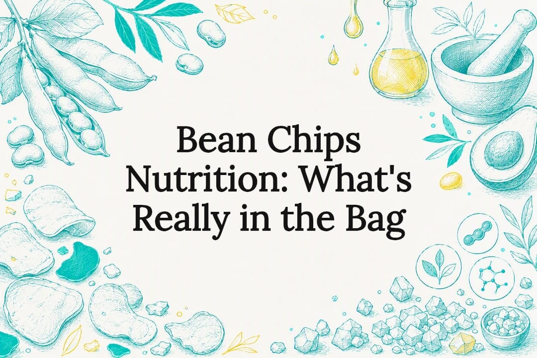Decorative title card illustration featuring beans and chips