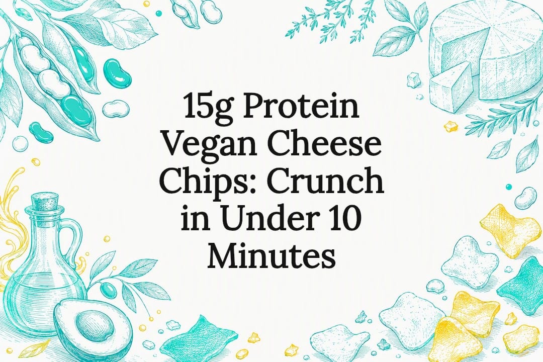 Decorative title card illustration for vegan cheese chips article