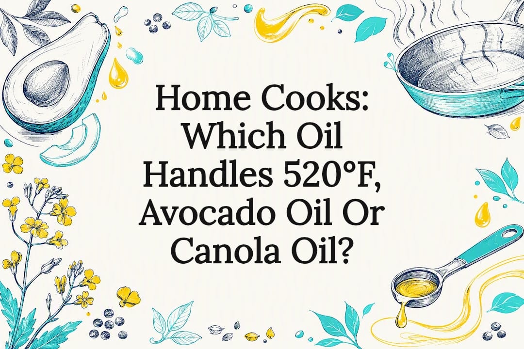 Decorative avocado and canola oil title card