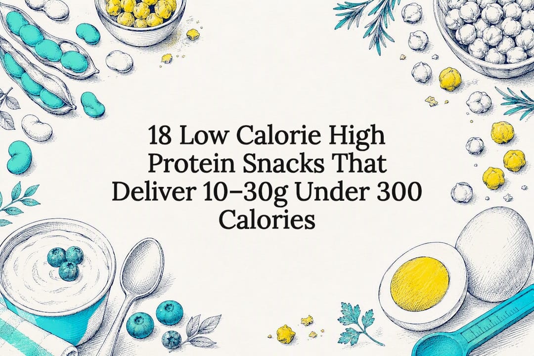 Decorative protein snack title card illustration