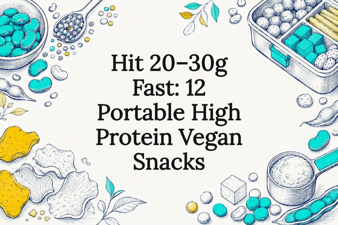 Decorative vegan protein snack title card