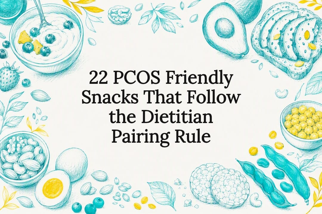 Decorative PCOS snack title card illustration