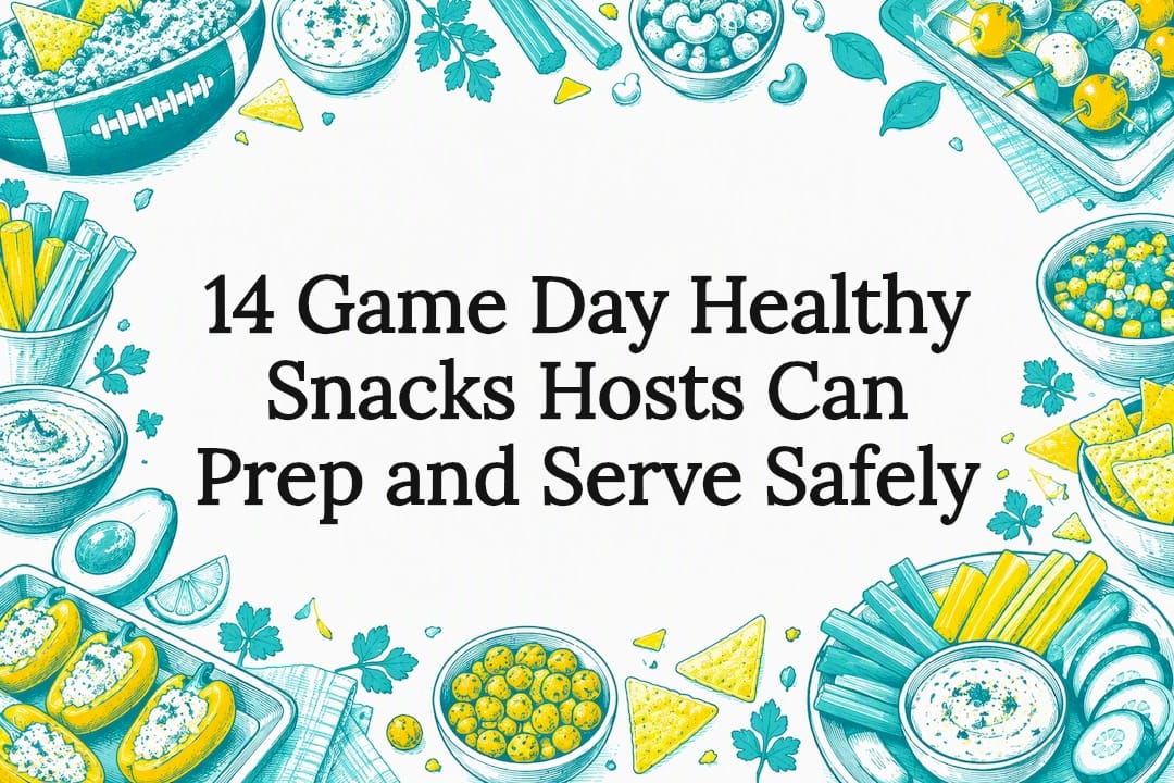 Decorative game day snack title card