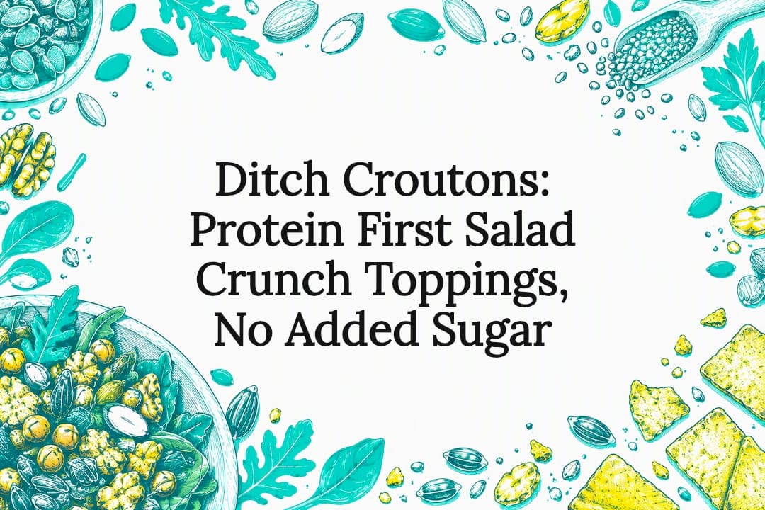Protein salad crunch toppings title card
