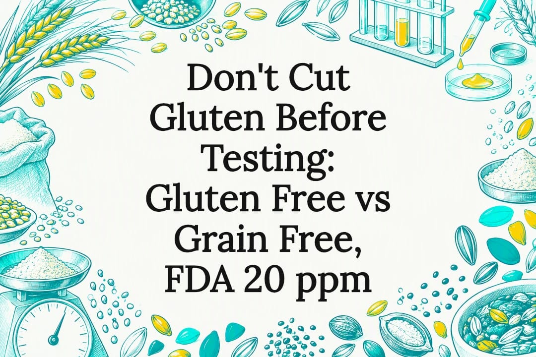 Decorative gluten testing title card